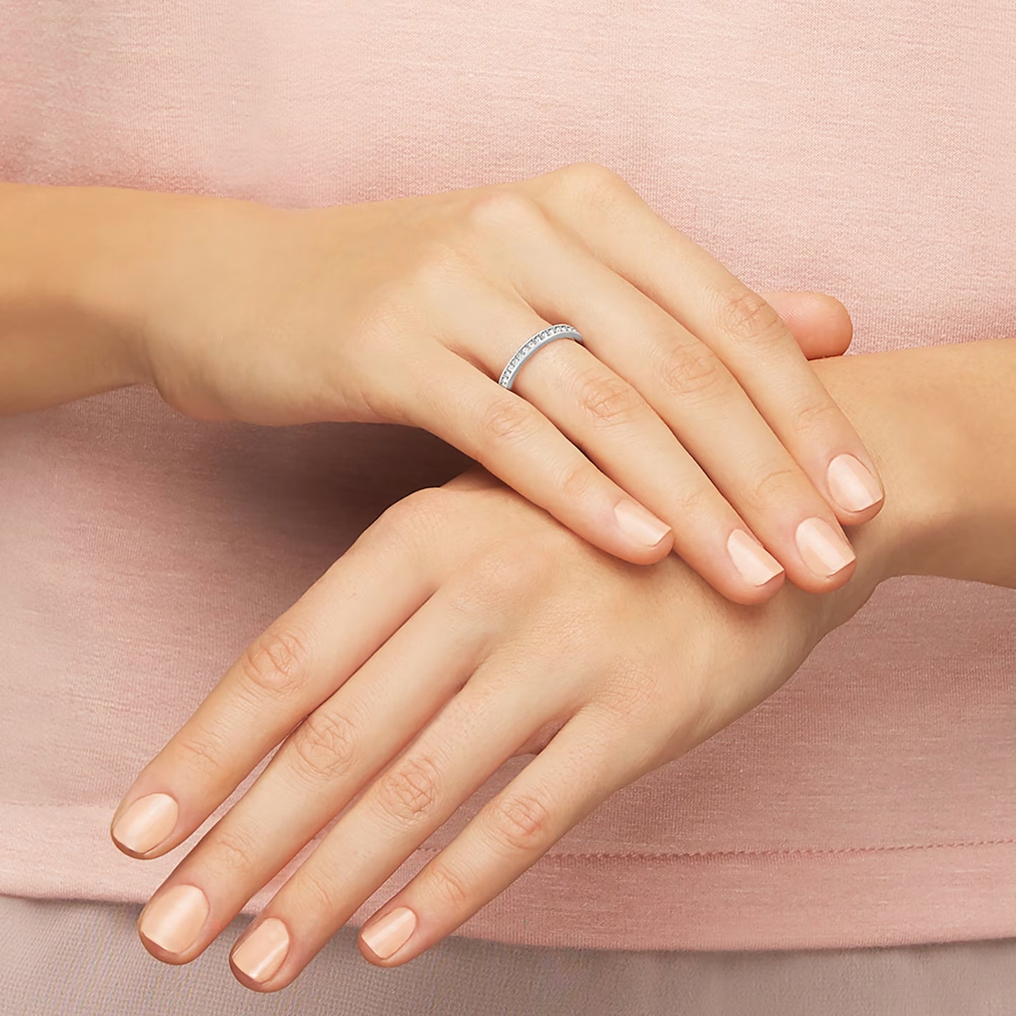 Matrix ring, White, Rhodium plated, S52