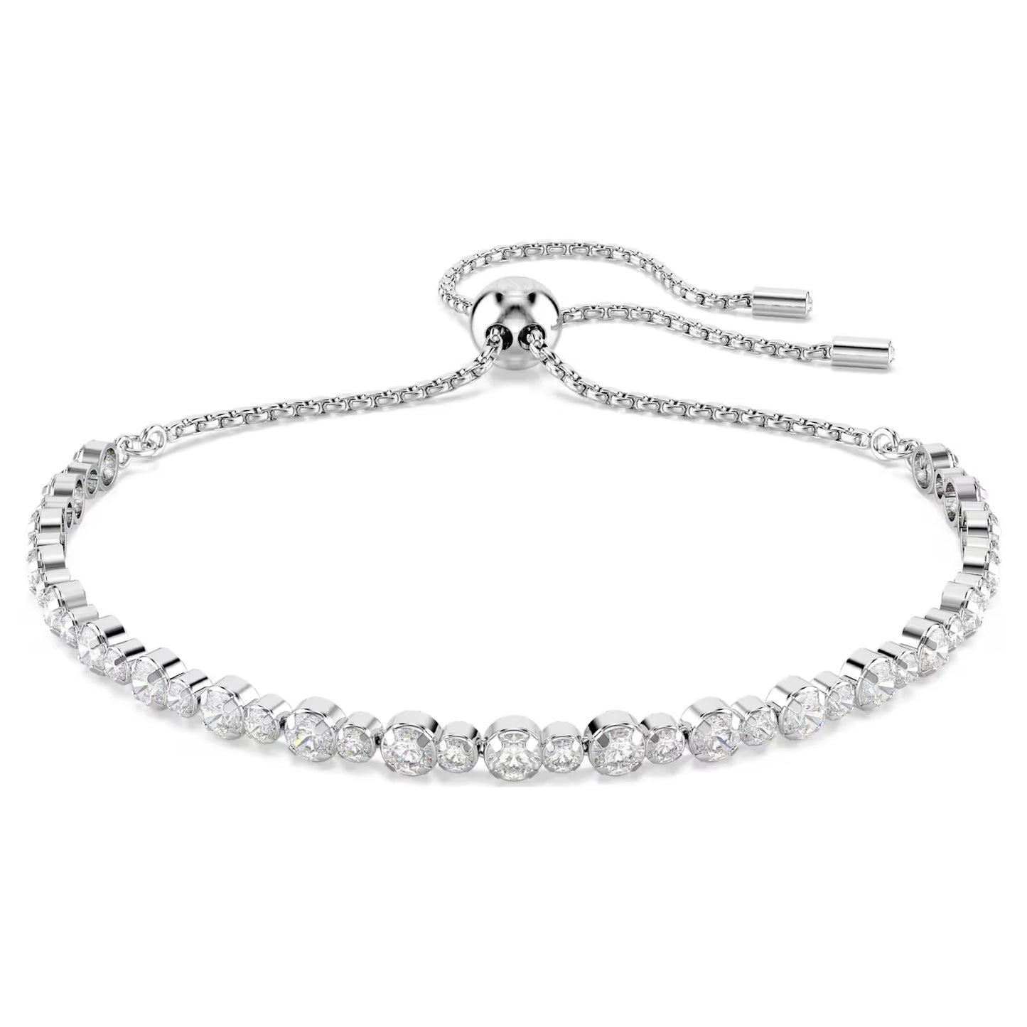 Matrix Tennis bracelet, Mixed round cuts, Rhodium