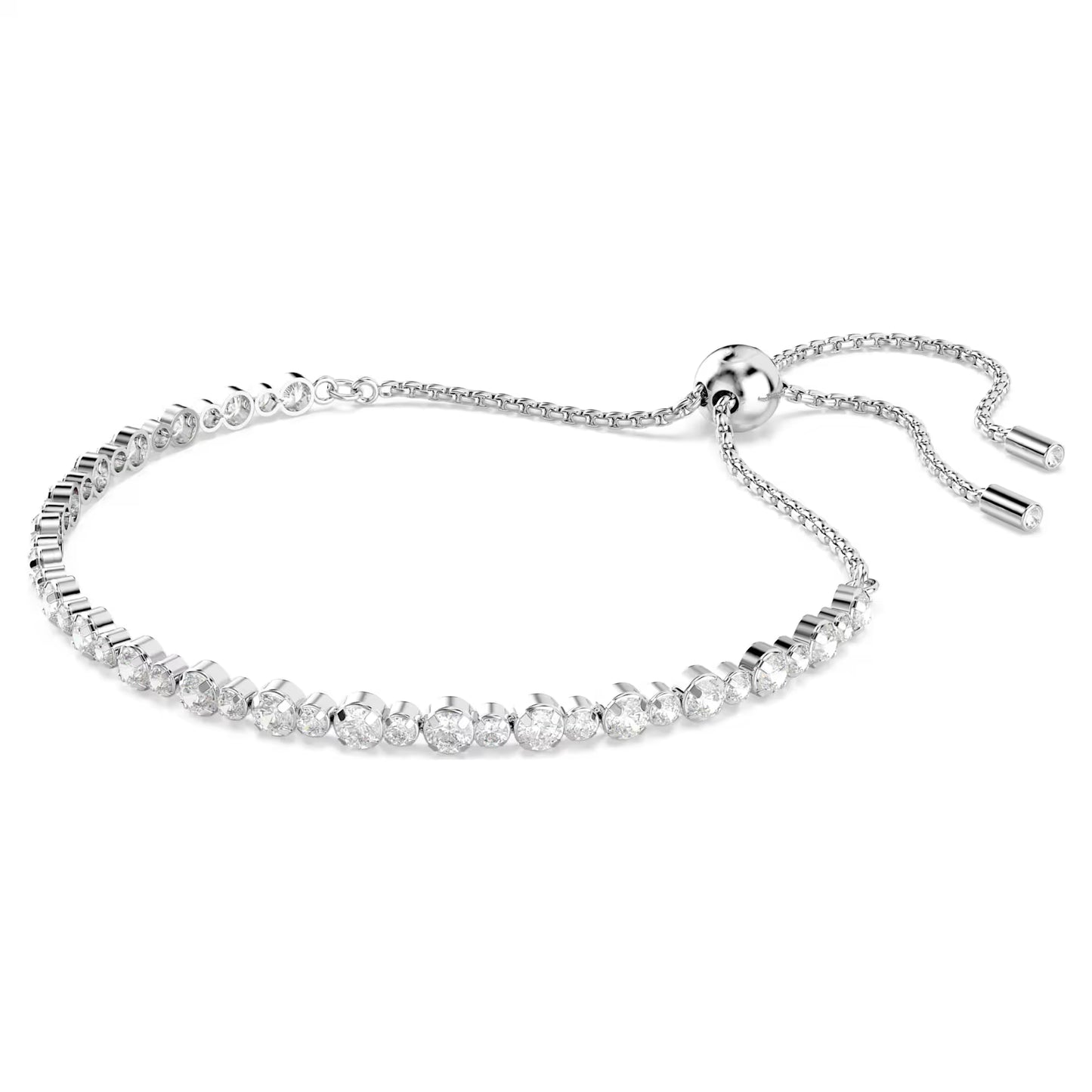 Matrix Tennis bracelet, Mixed round cuts, Rhodium