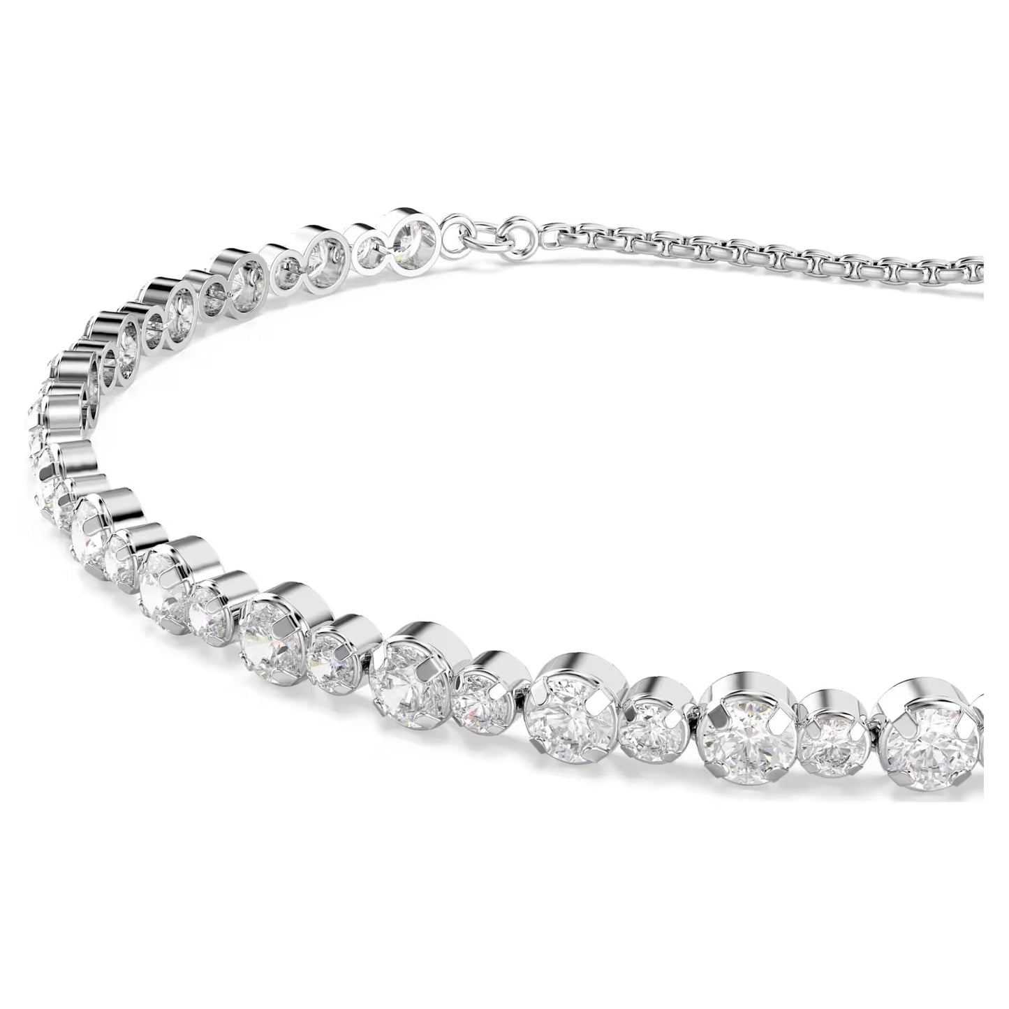 Matrix Tennis bracelet, Mixed round cuts, Rhodium