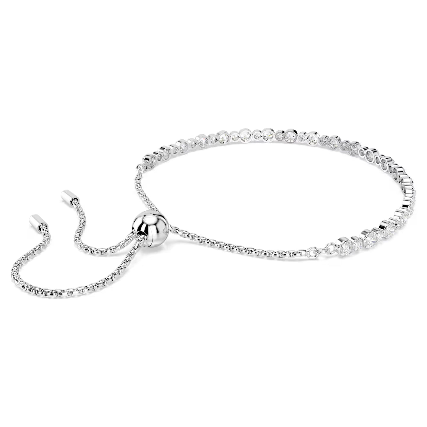 Matrix Tennis bracelet, Mixed round cuts, Rhodium