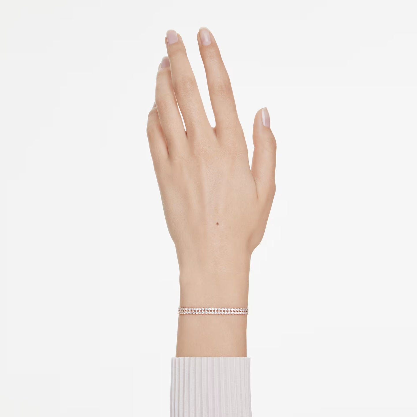 Matrix Tennis bracelet, Round cut, Rose gold-tone