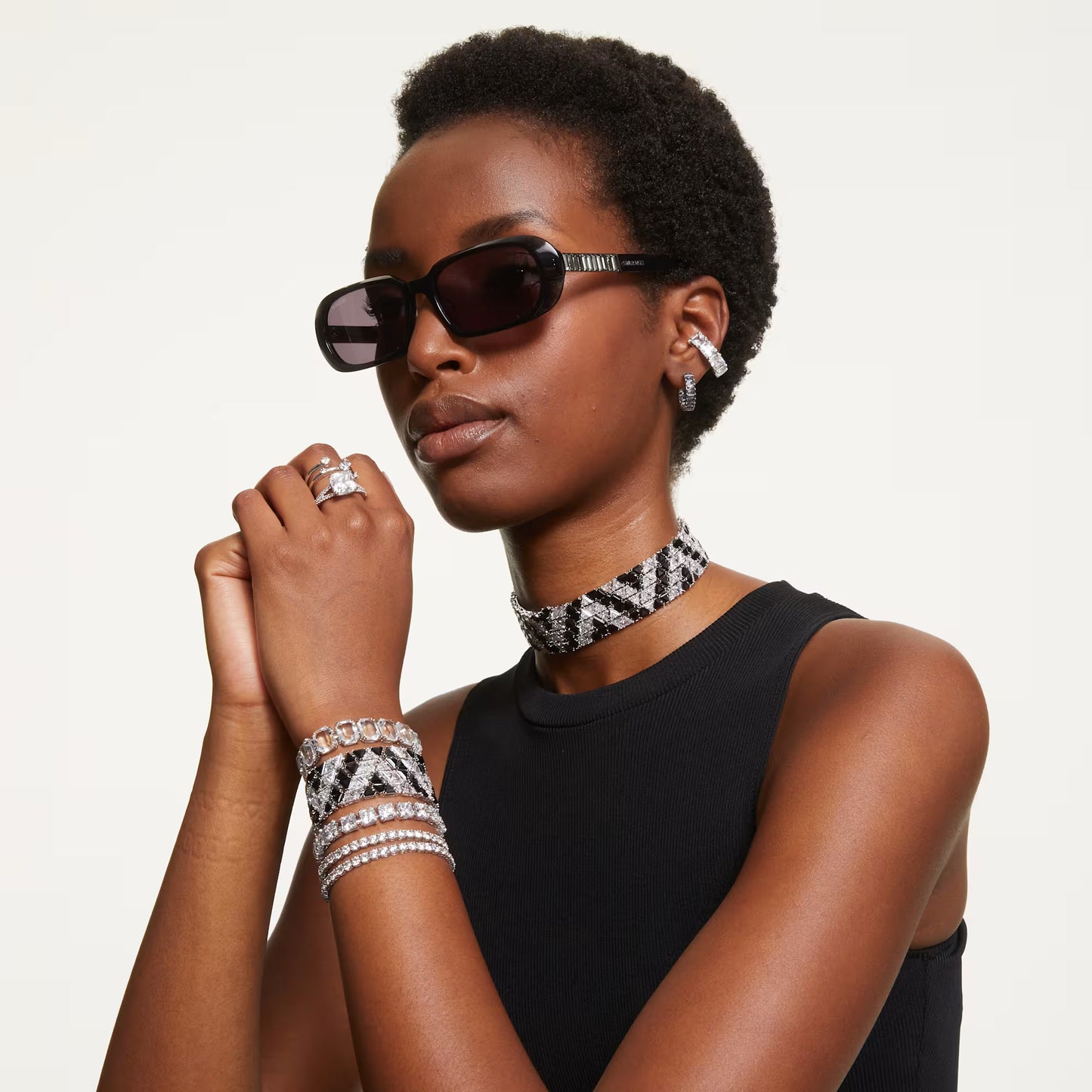 Millenia bracelet, Square cut, White