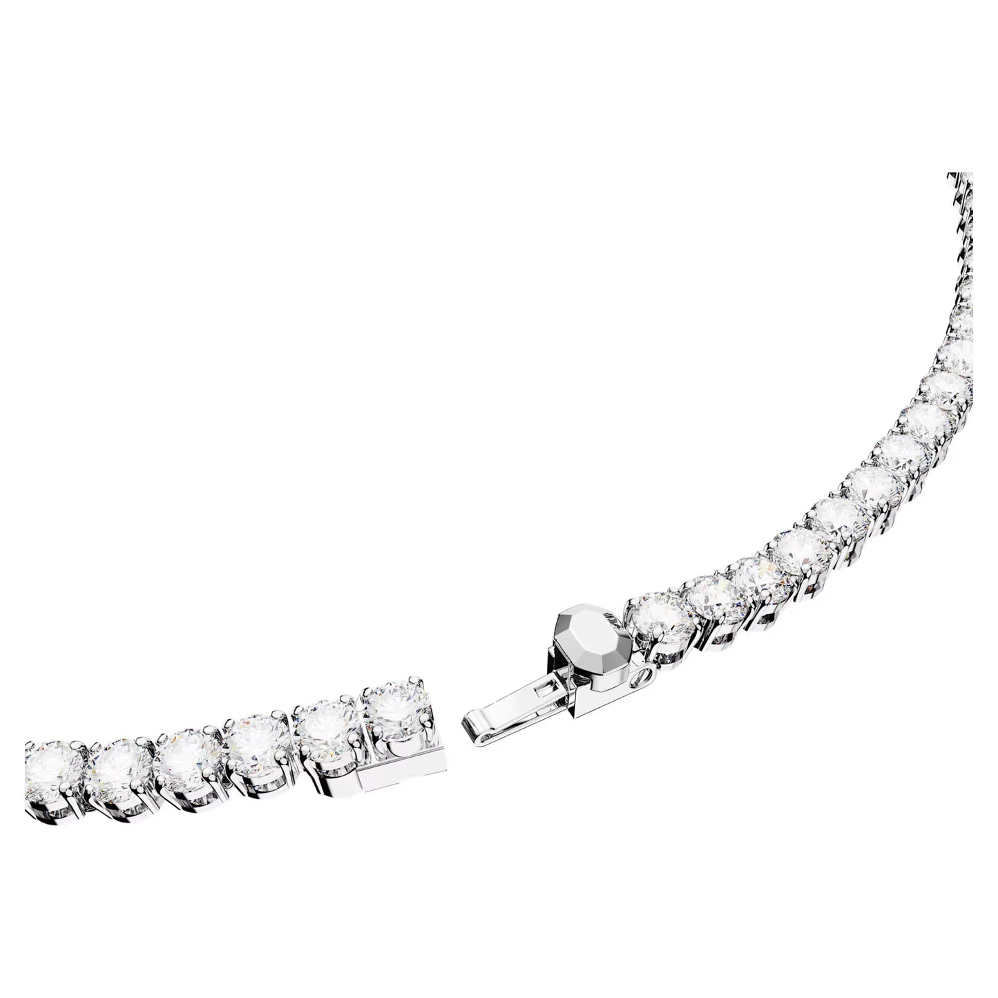Matrix Tennis necklace, Round cut, White, Medium