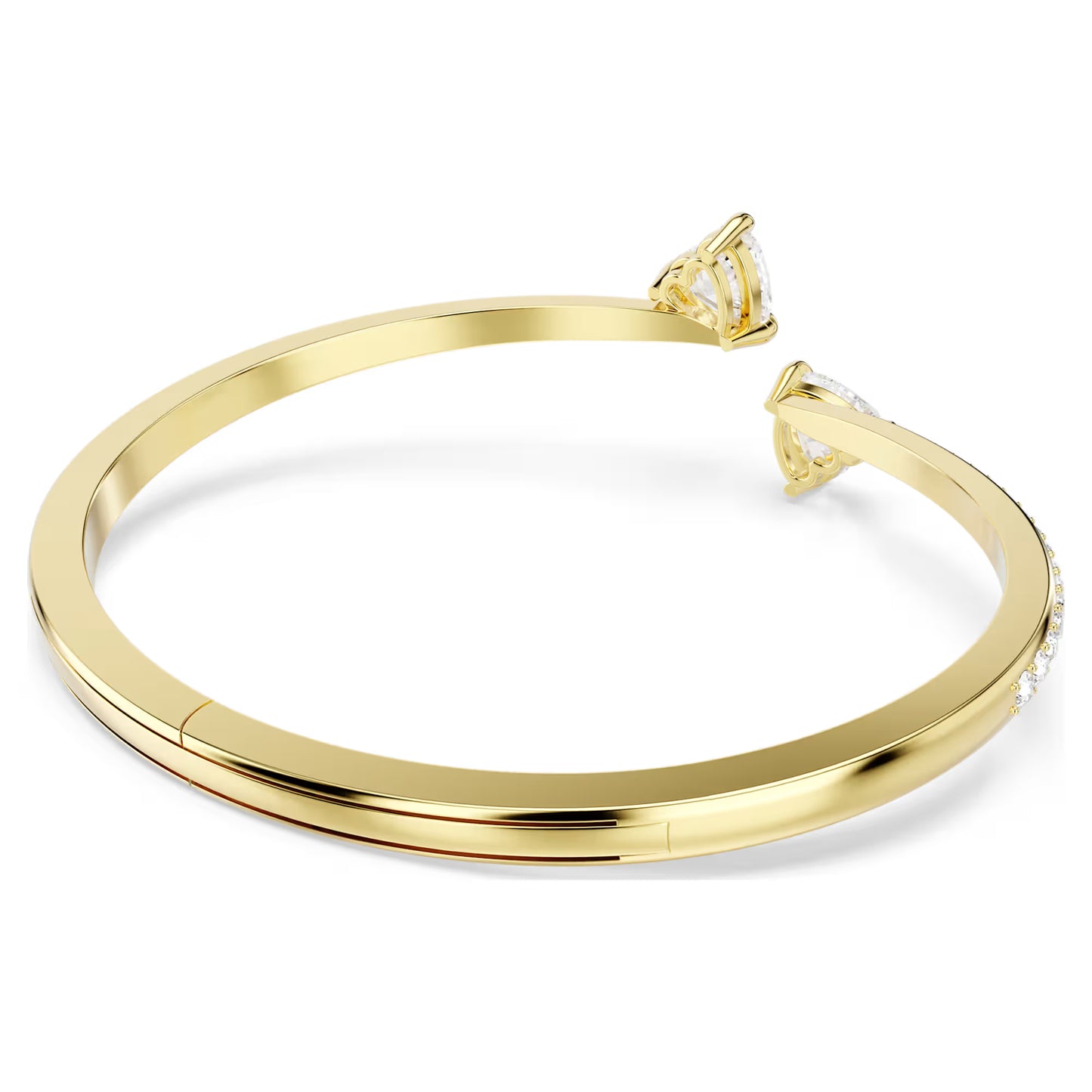 Mesmera bangle, Heart, White, Gold-tone plated