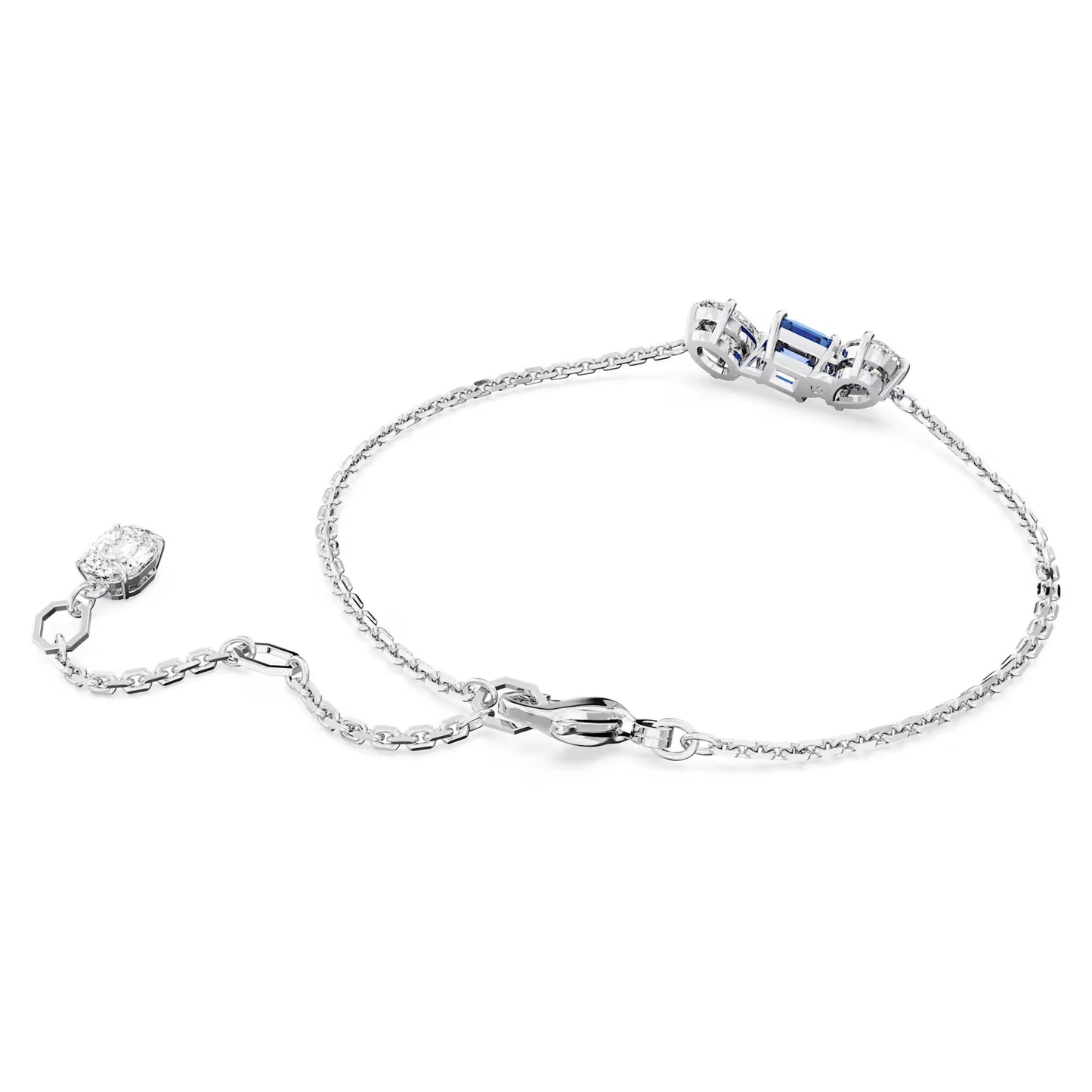 Mesmera bracelet, Mixed cuts, Blue, Rhodium, M