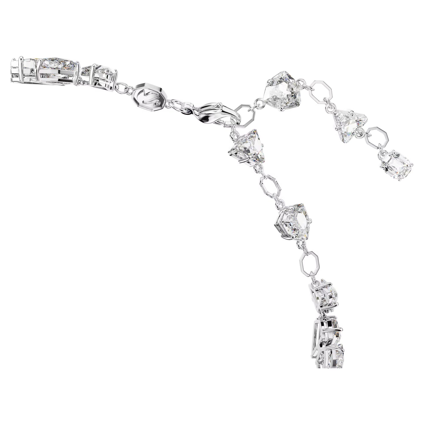 Mesmera choker, Mixed cuts, White, Rhodium plated