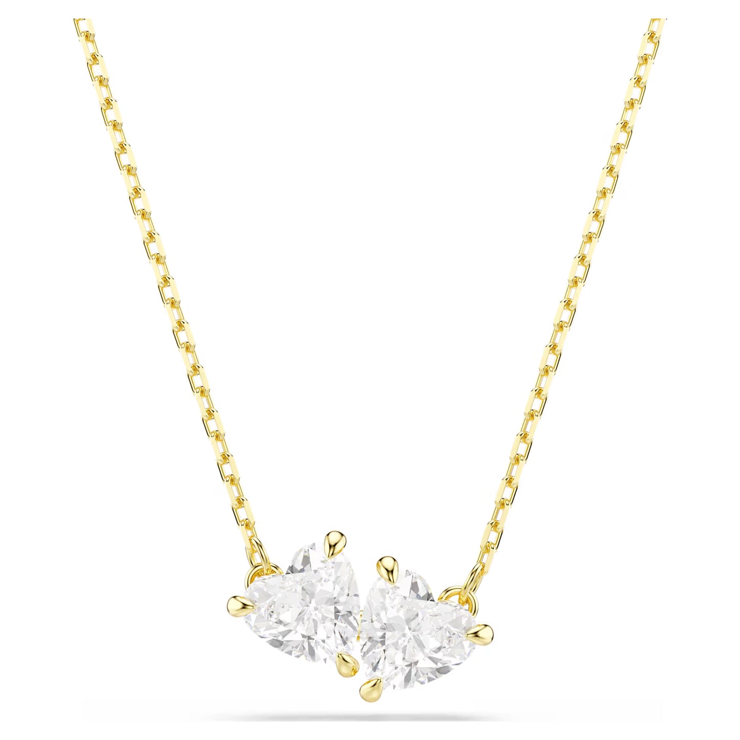 Mesmera Attract necklace, Heart, White, Gold-tone plated