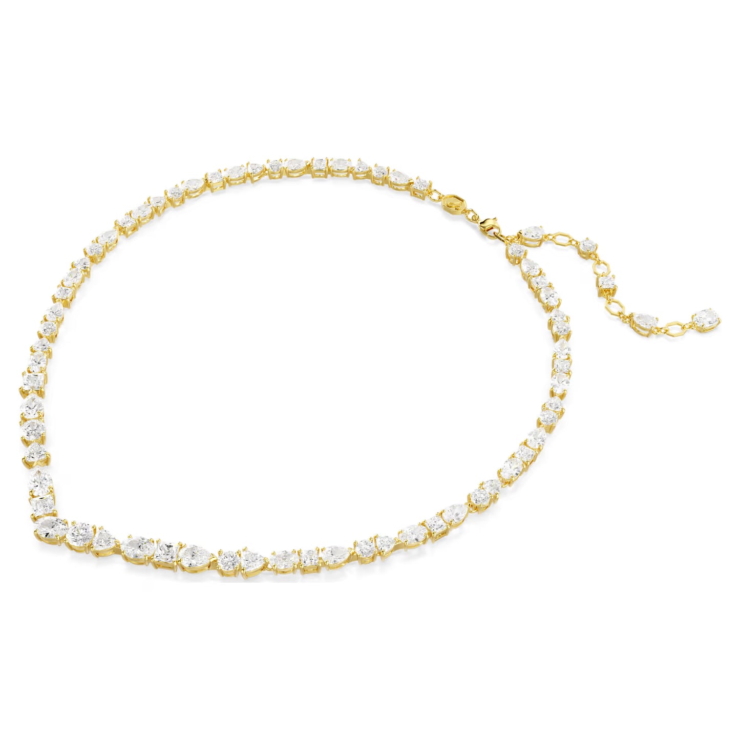 Mesmera necklace, Mixed cuts, White, Gold-tone plated
