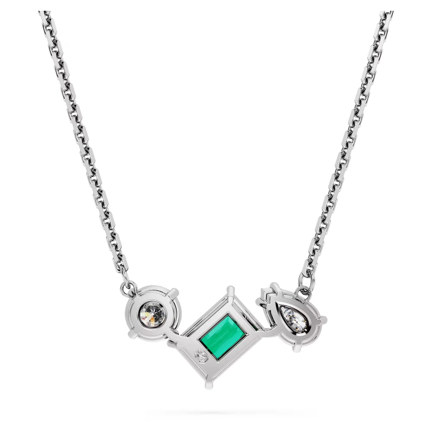 Mesmera pendant, Mixed cuts, Green, Rhodium