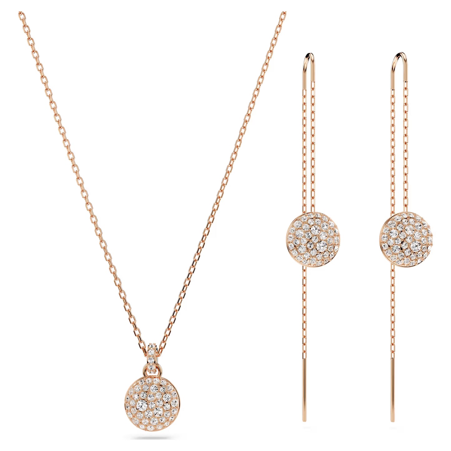 Sublima set, White, Rose gold-tone plated
