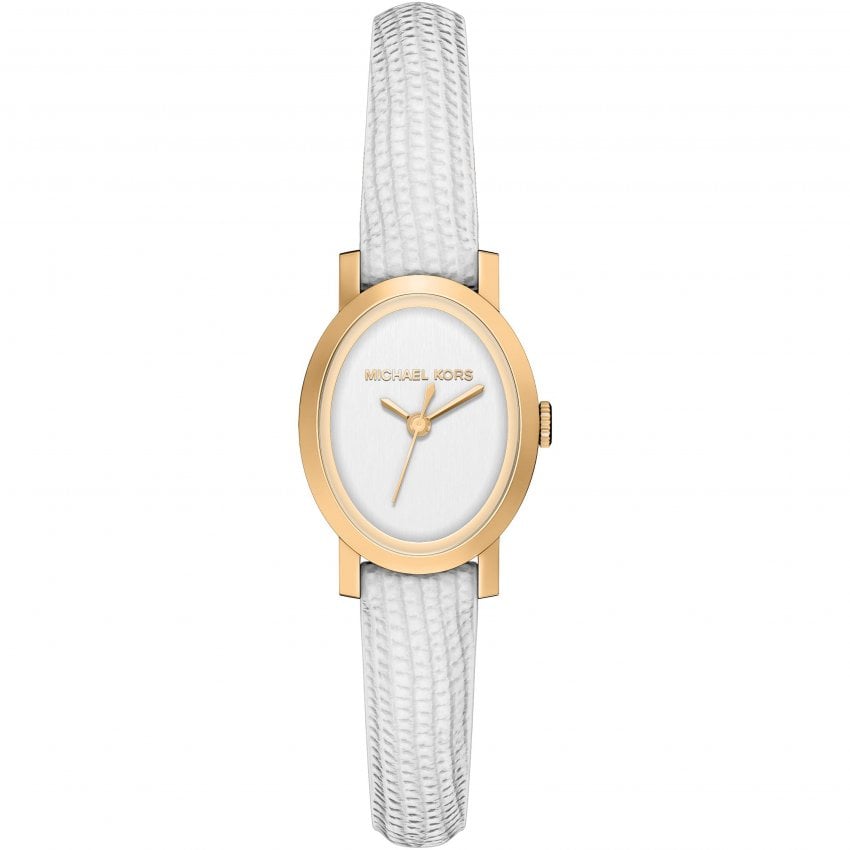 Petite Maude Gold-Tone and Lizard Embossed Leather Watch