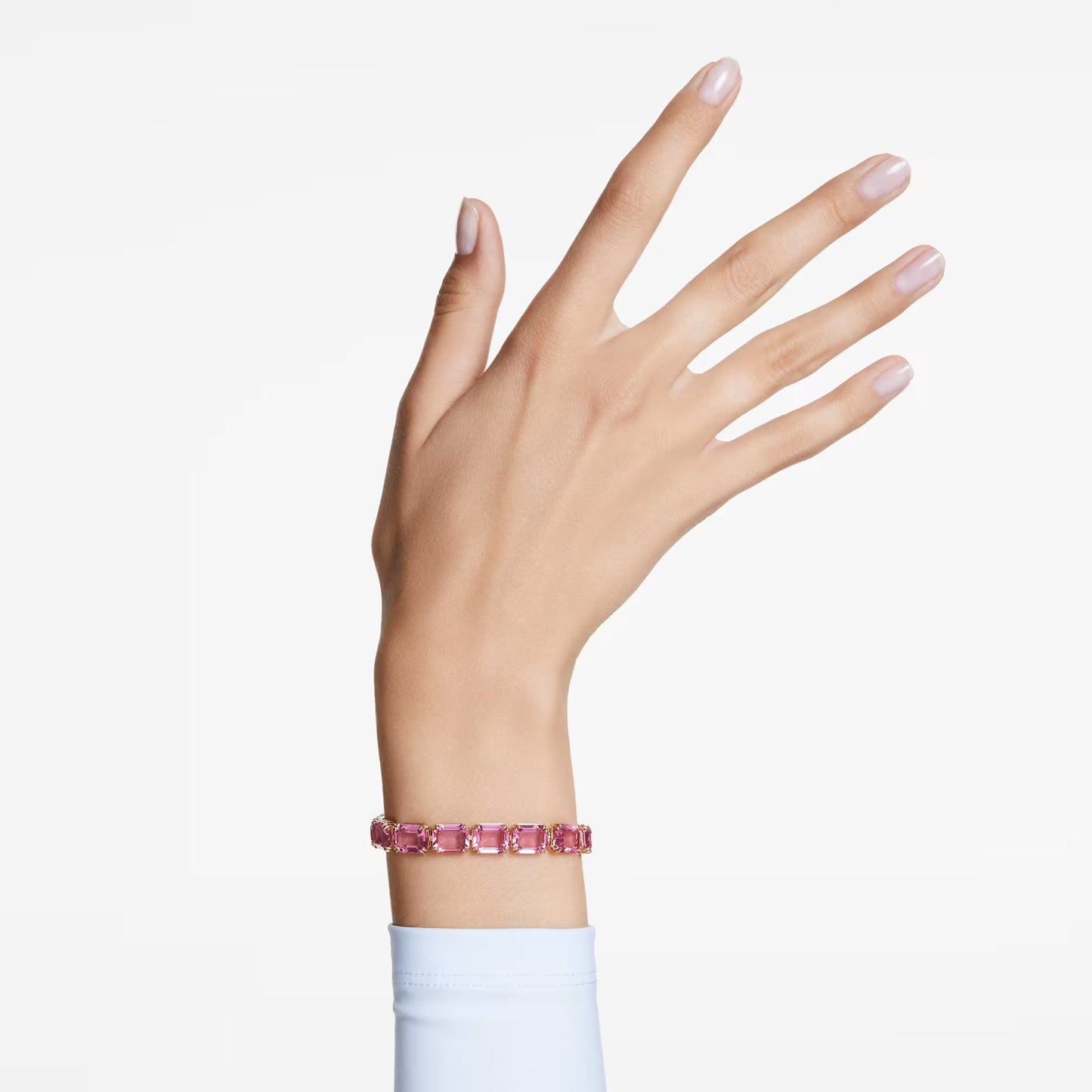 Millenia bracelet, Octagon cut, Pink, Gold-tone