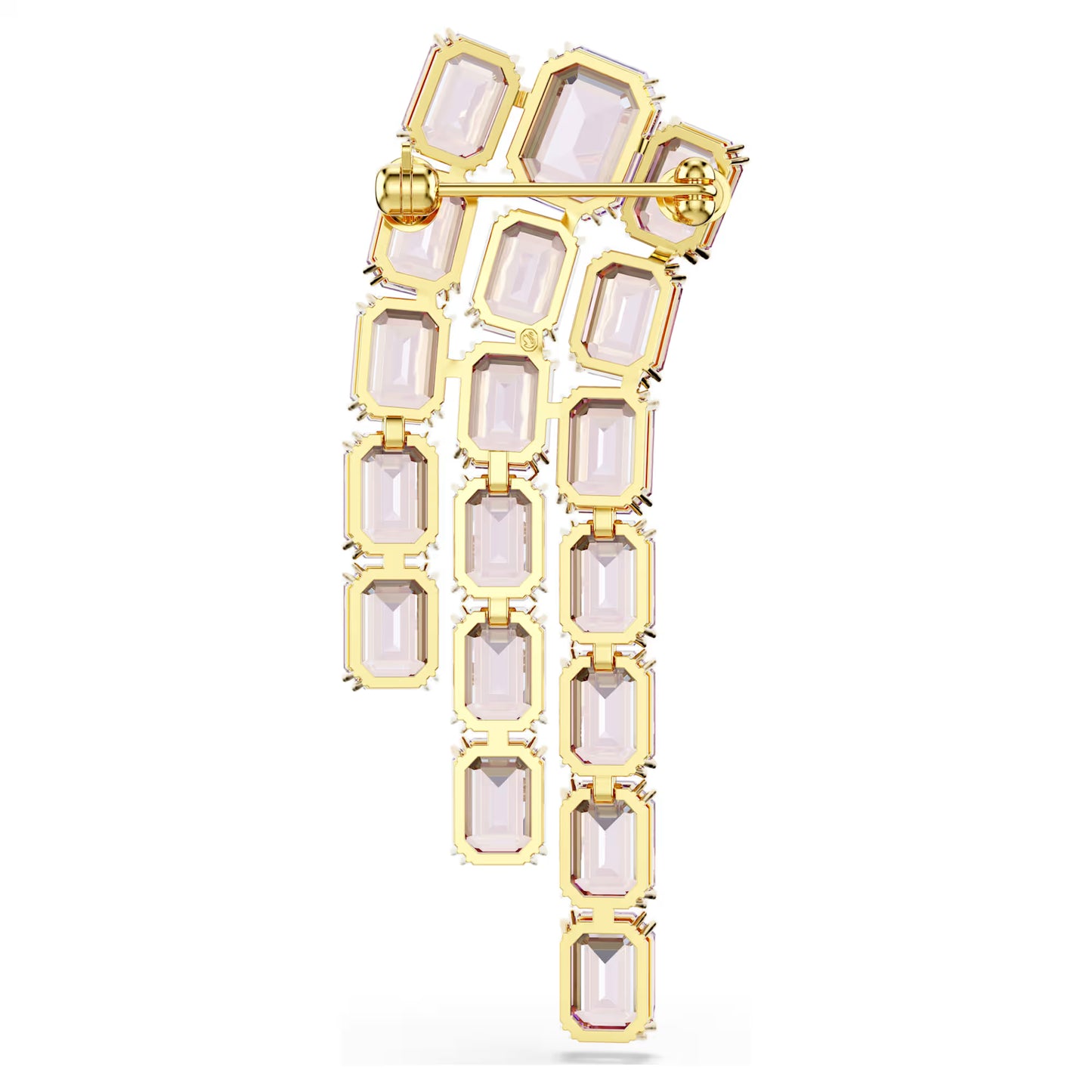 Millenia brooch, Octagon cut, Gold-tone plated