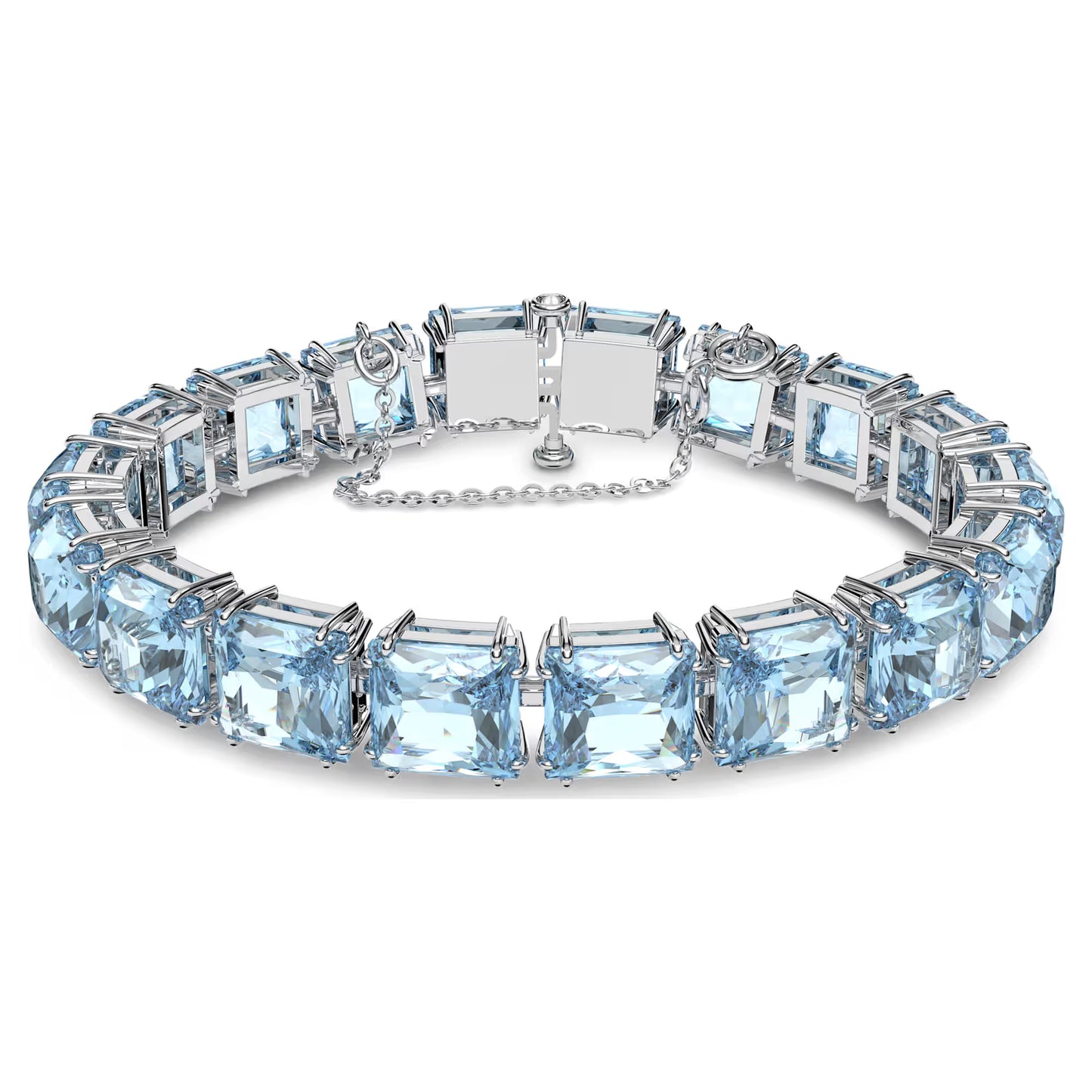 Millenia bracelet, Square cut crystals, Blue