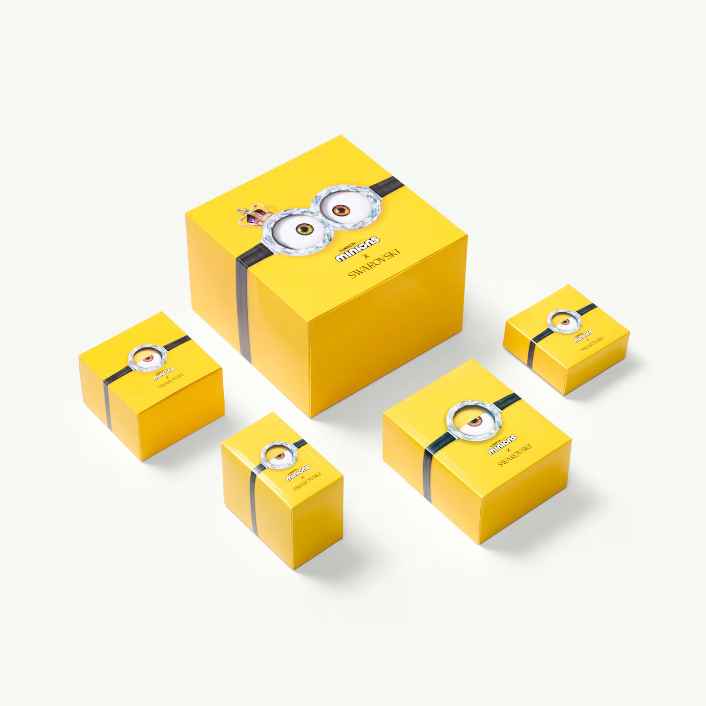 Minions James and Henry set, Pavé, Multicolored, Gold-tone plated