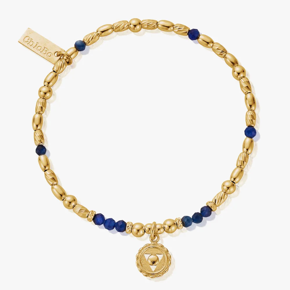 Gold Plated Kyanite Throat Chakra Bracelet