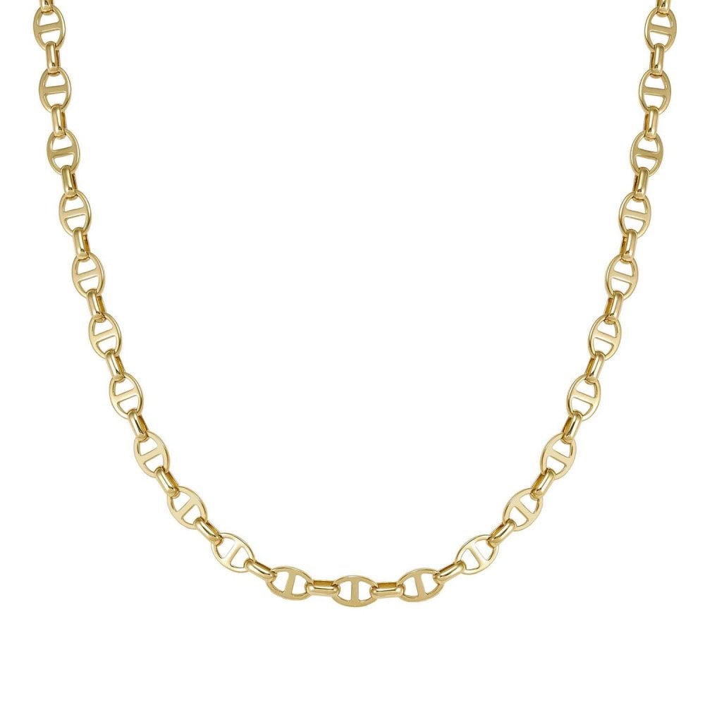 Ecclettica Necklace in Steel (Navy Chain) Yellow Gold