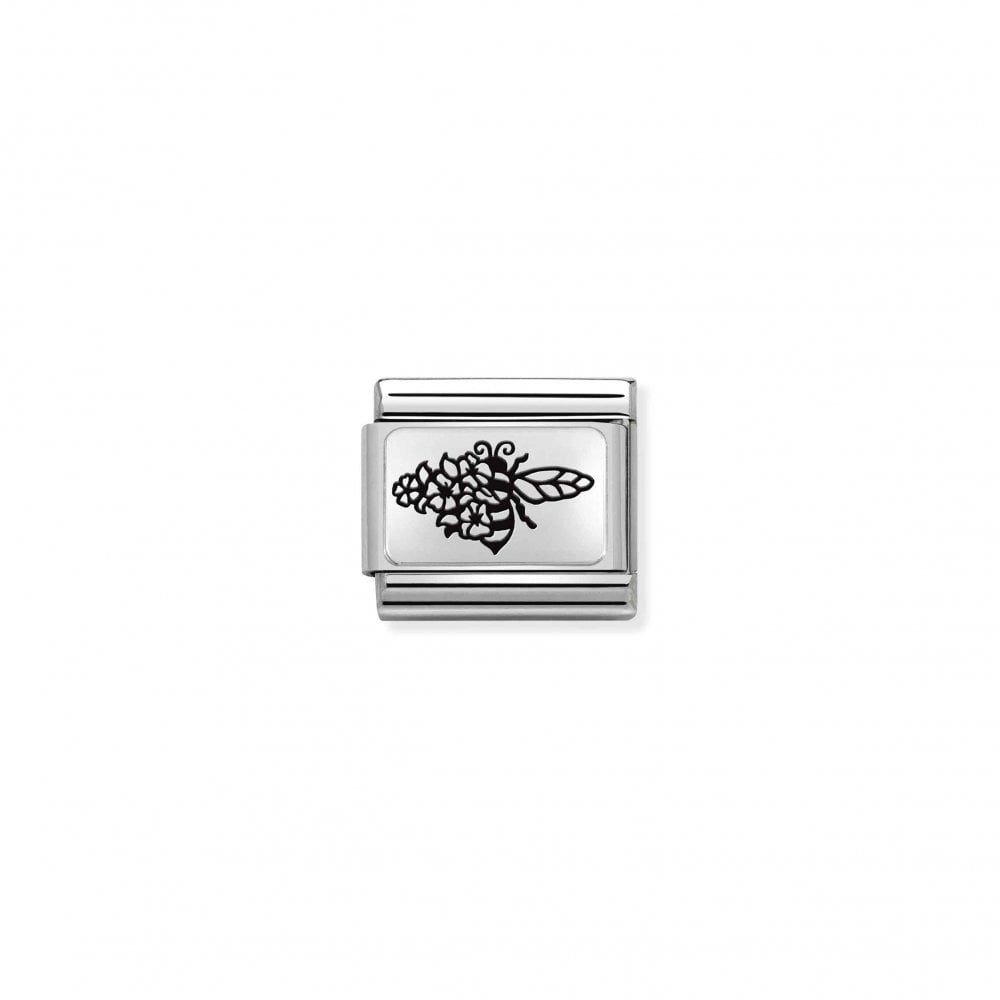 Silver Bee with Flowers
