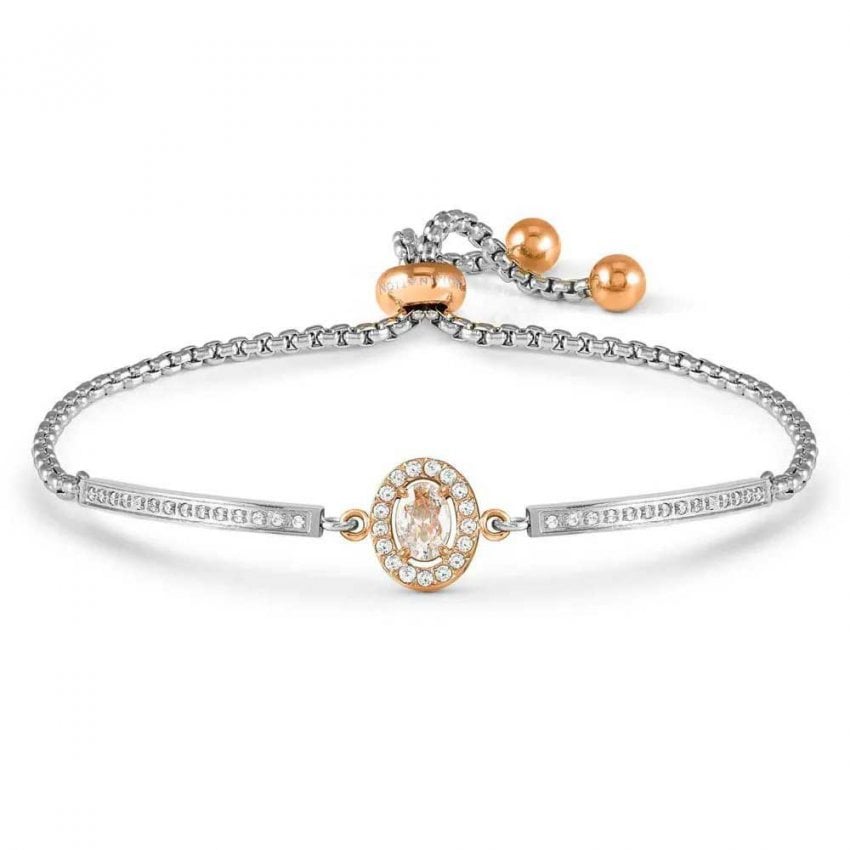 Royal Dream Silver and Rose Oval Shaped CZ Milleluci Bracelet