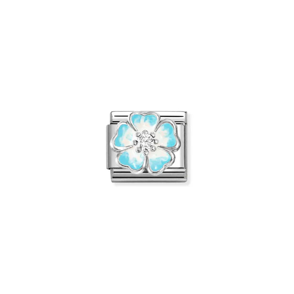 Composable Classic Blue Shaded Flower Charm