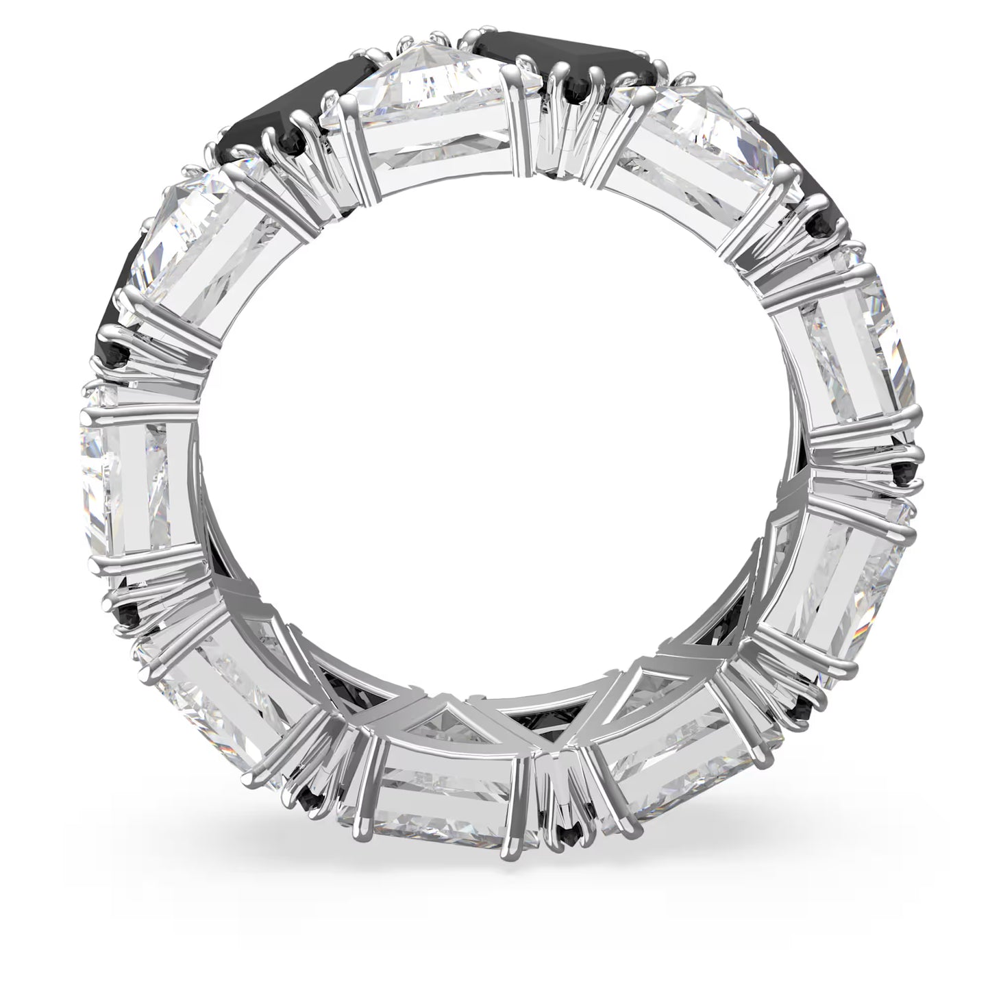 Ortyx cocktail ring, Triangle cut, Black, Rhodium plated, S52