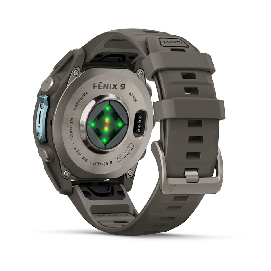 Garmin Fenix 9 47mm AMOLED Titanium with Pebble Grey Silicone Band