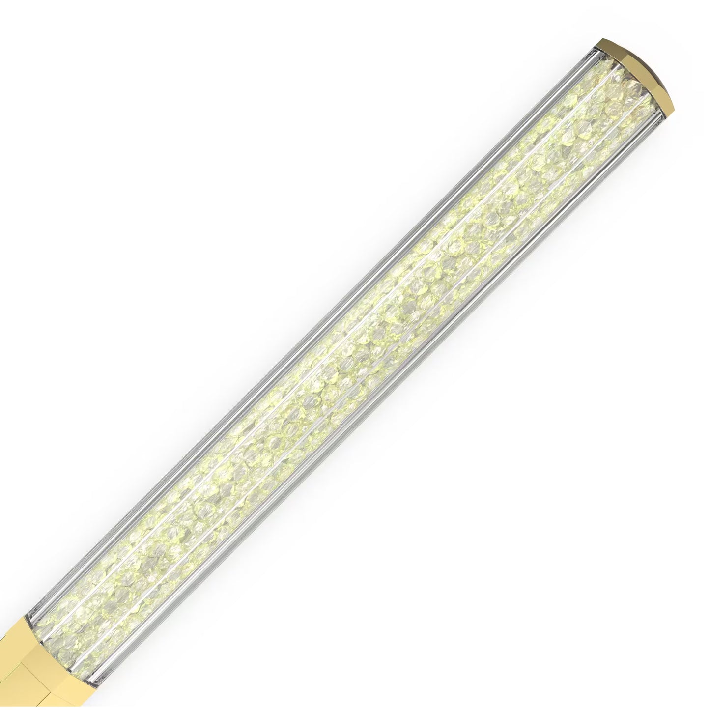 Crystalline ballpoint pen, Octagon shape, Gold tone