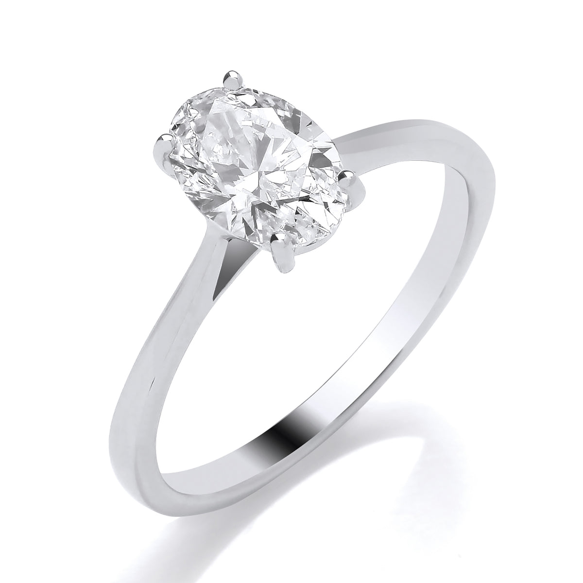 9ct WG 0.50ct LG Diamond Oval Cut Ring