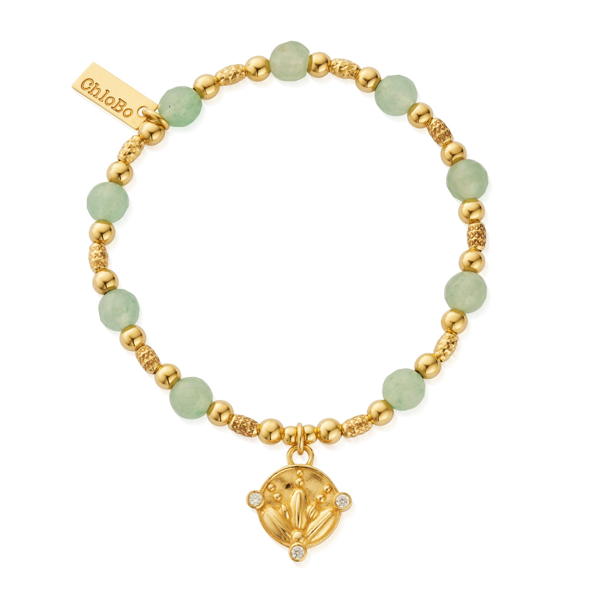 In Bloom SPARKLING BLOOM Aventurine Bracelet - Gold Plated