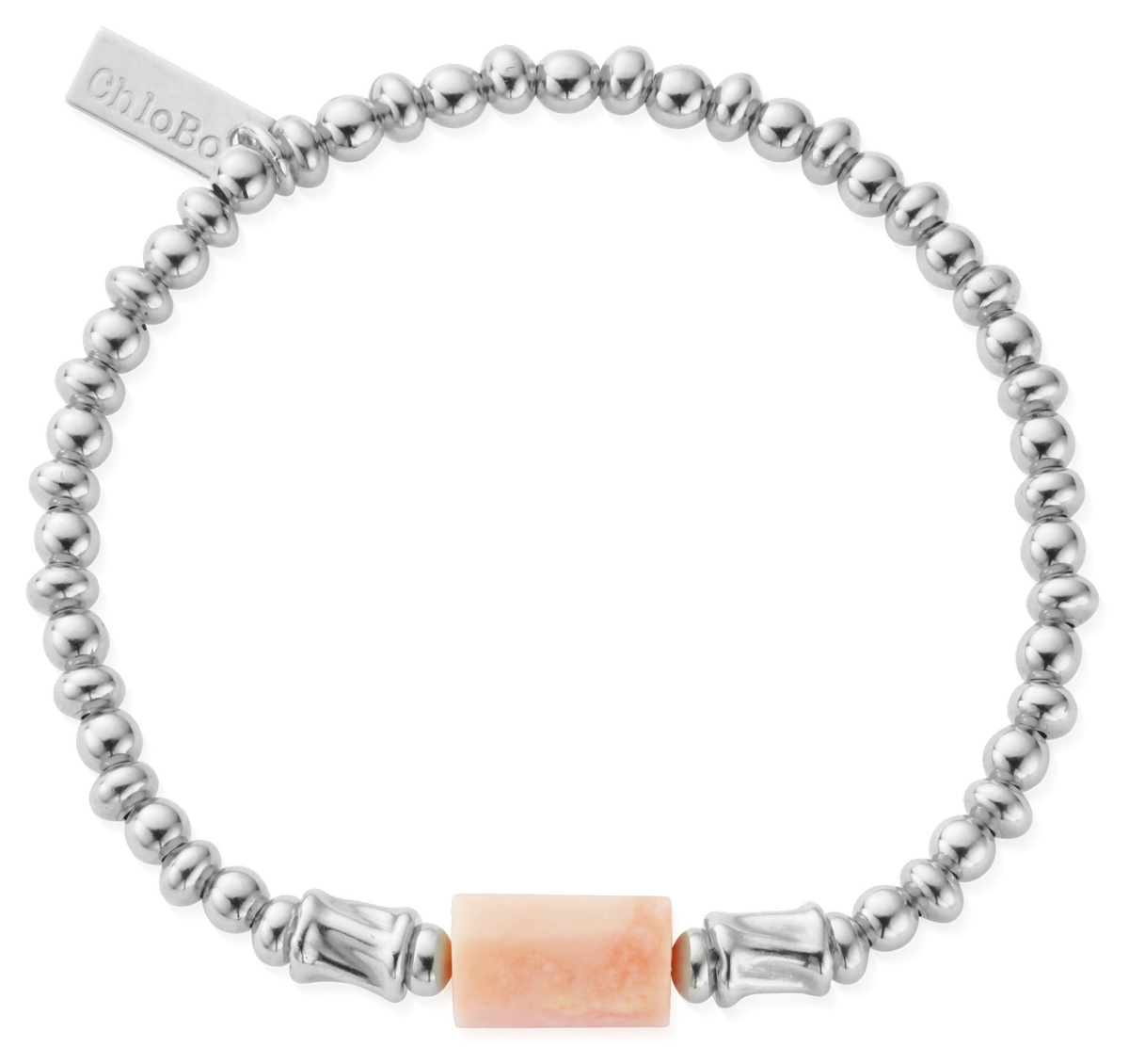 Sterling Silver Love Spirit Stone Bracelet - Pink Opal