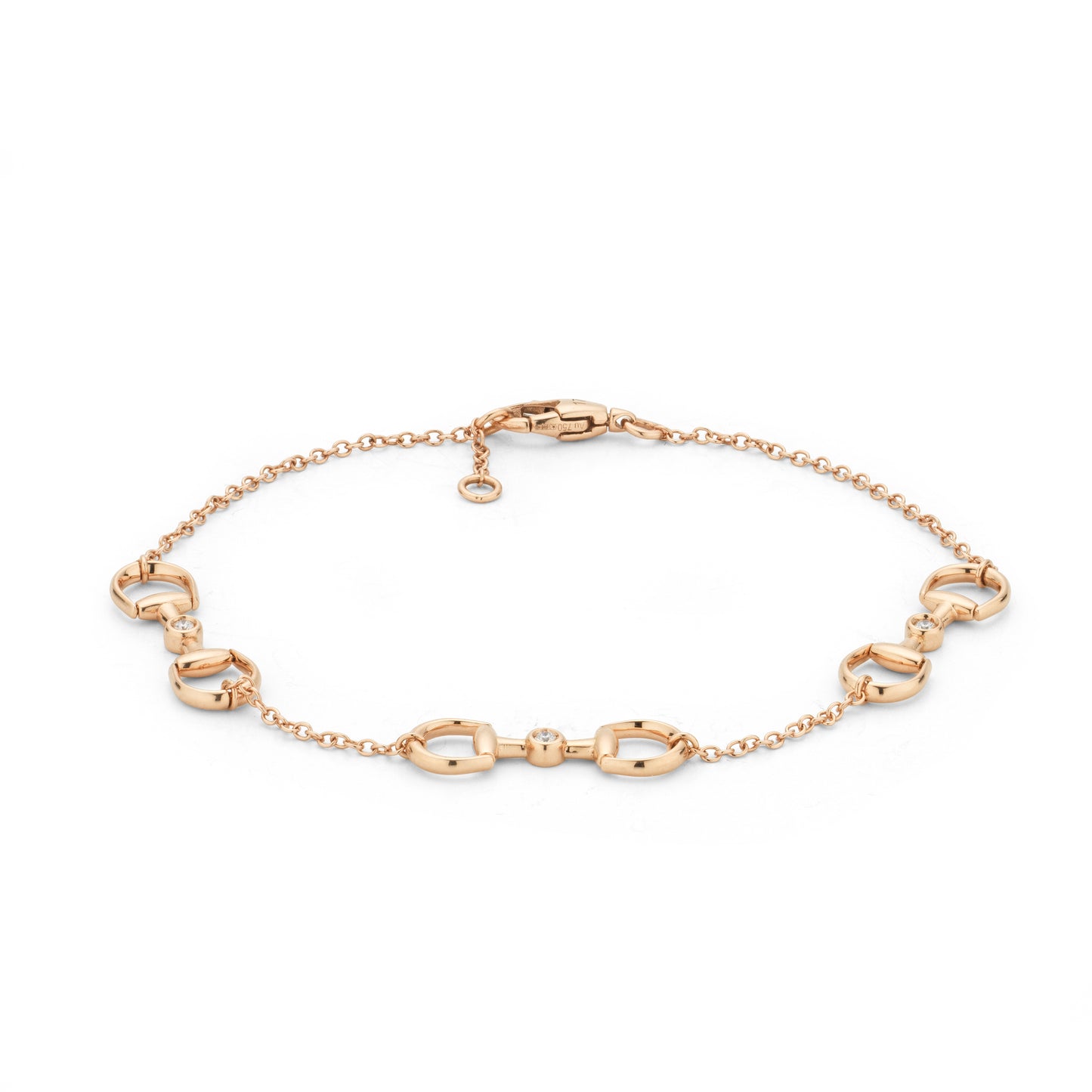 Horsebit Bracelet in pink gold and diamonds