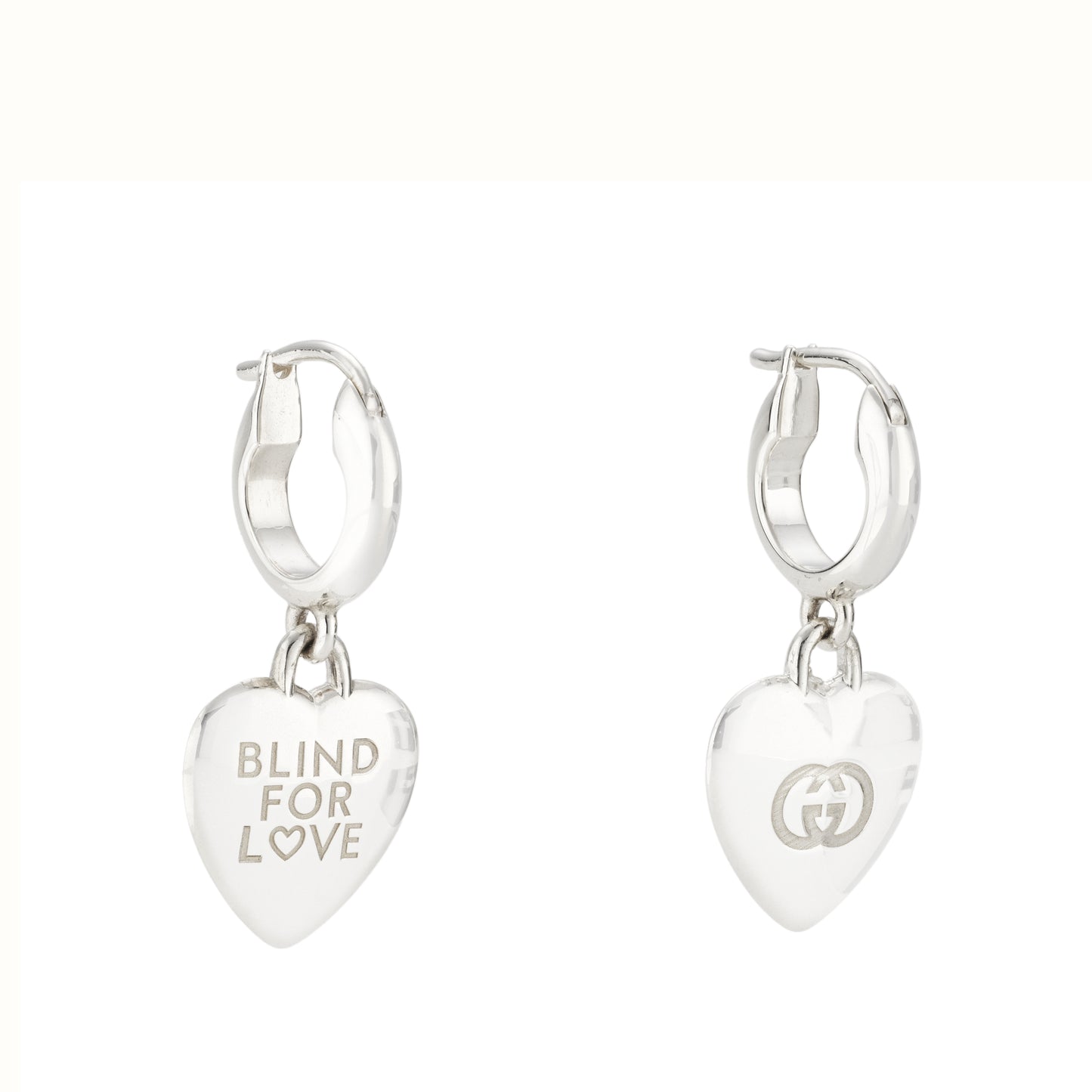 Gucci Blind for Love Sterling Silver 14mm Earrings