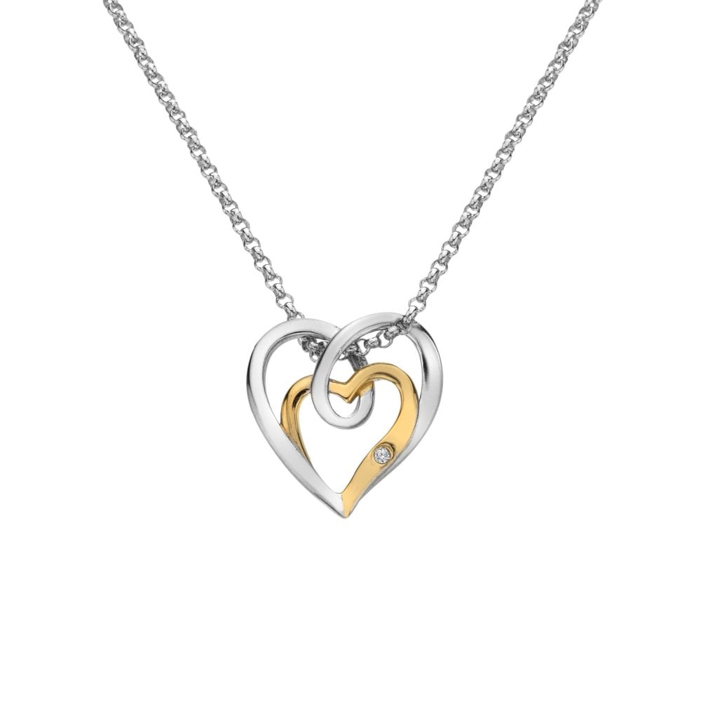 Gold & Silver Open Heart Necklace