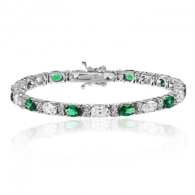 Silver & Co Emerald Oval Bracelet