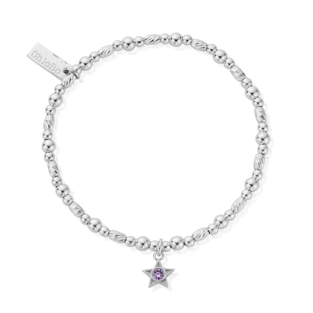 June Alexandrite CZ Birthstone Sterling Silver Bracelet
