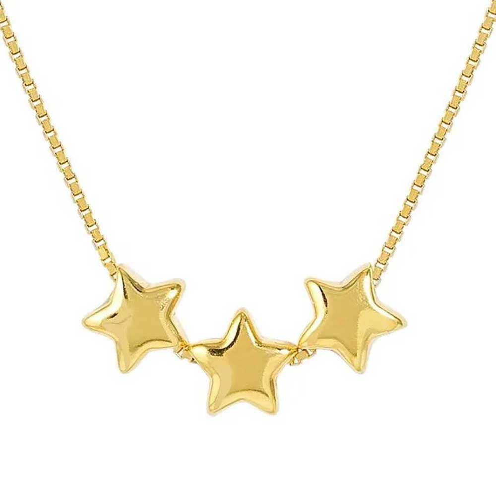 ARMONICA Gold Plated Triple Star Necklace