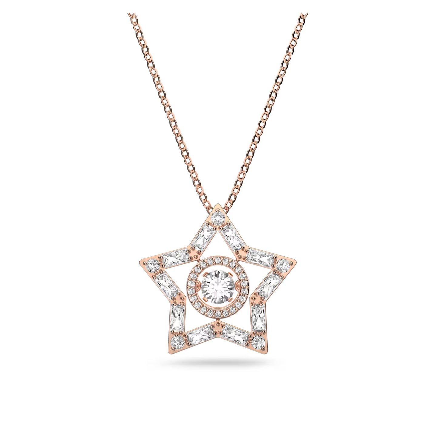 Stella Crystal White Rose Gold-tone Pendant