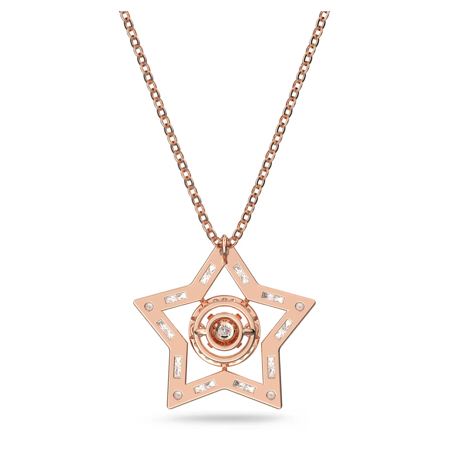 Stella Crystal White Rose Gold-tone Pendant