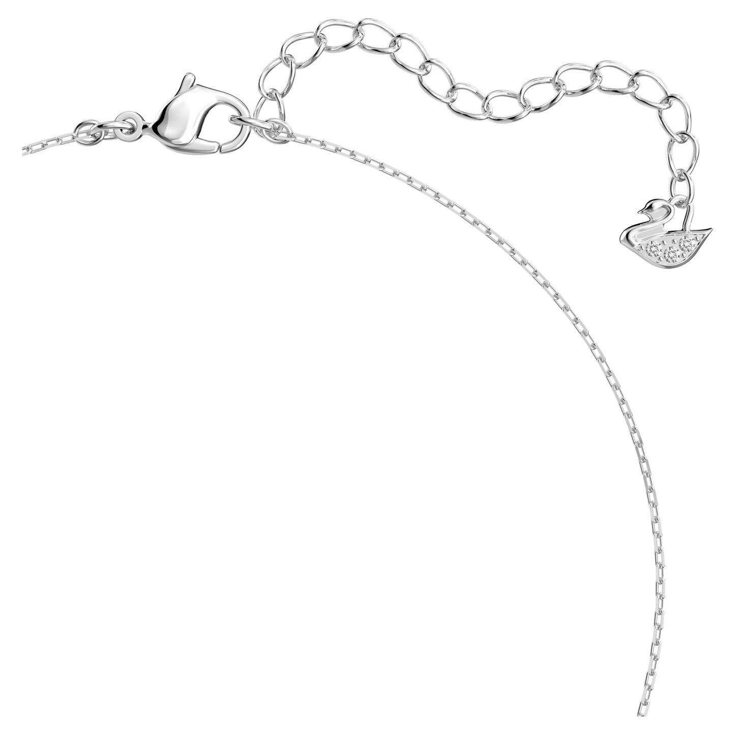 Stilla Attract pendant, Round cut, White, Rhodium plated