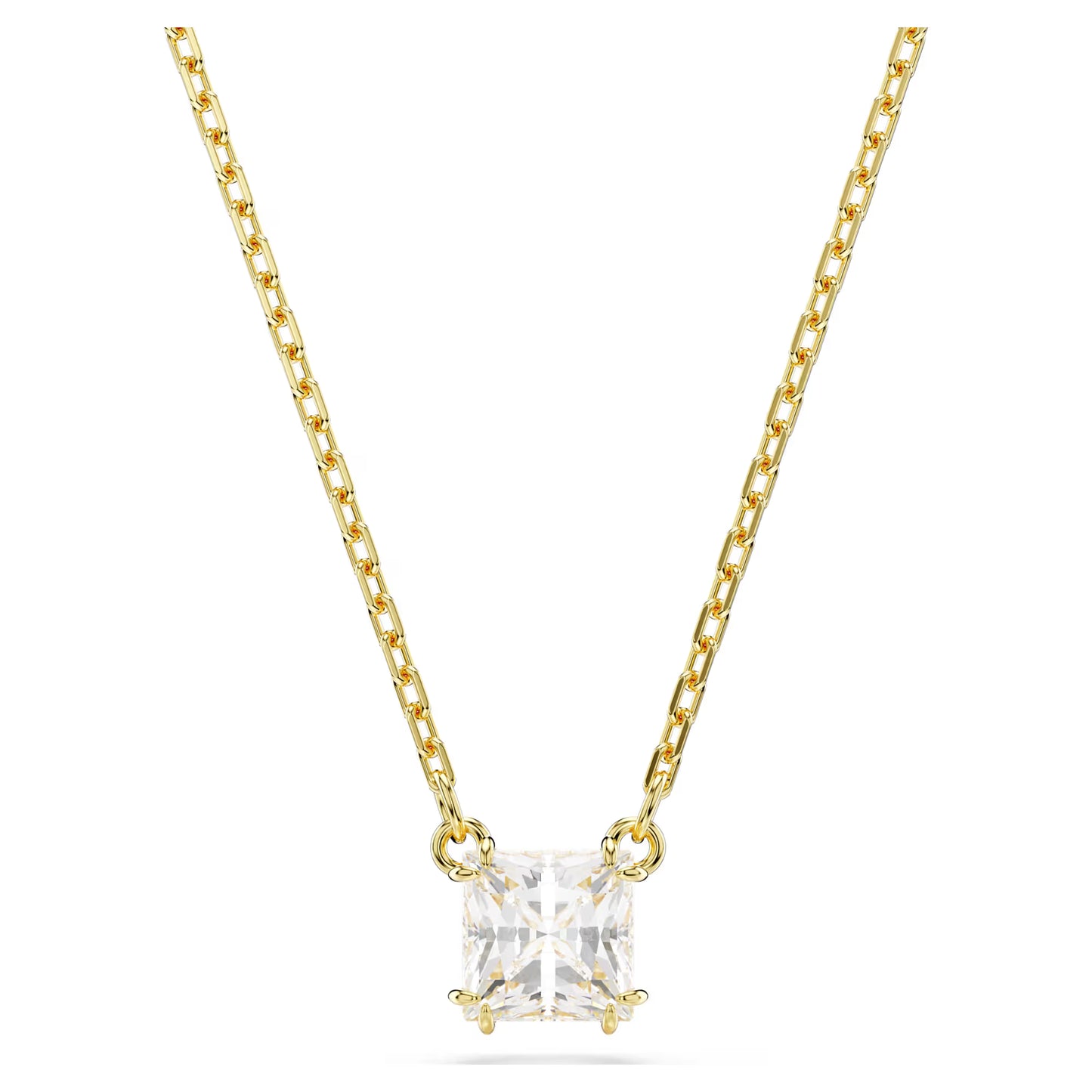 Stilla pendant, Square cut, White, Gold-tone