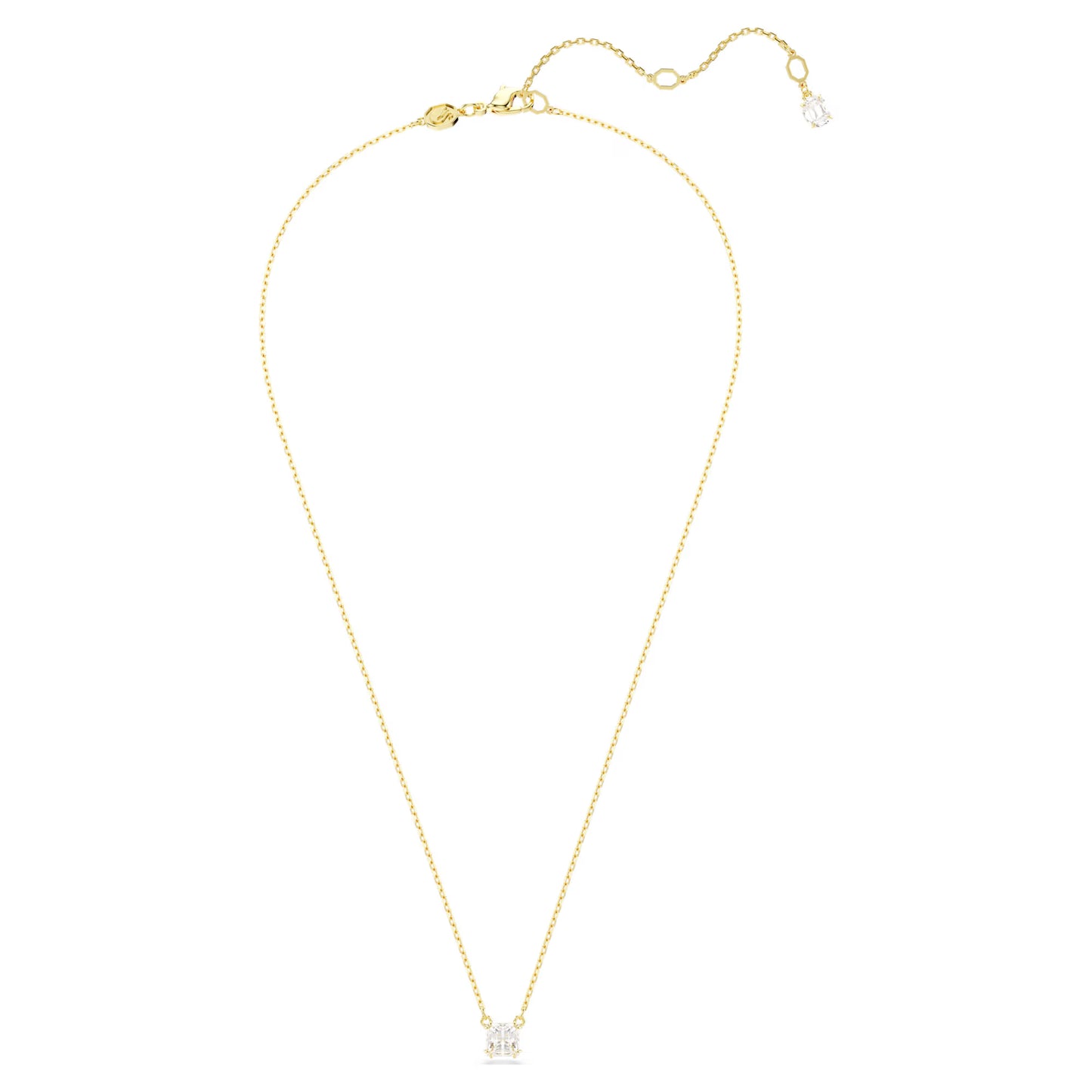 Stilla pendant, Square cut, White, Gold-tone