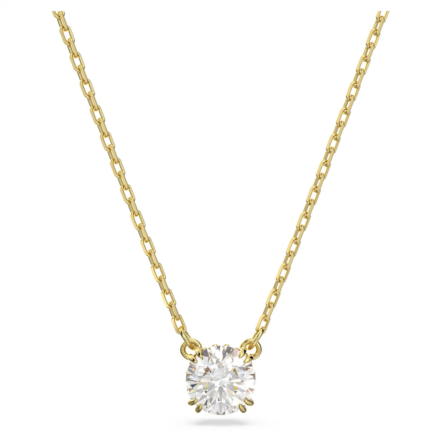 Constella pendant, Round cut, White, Gold-tone