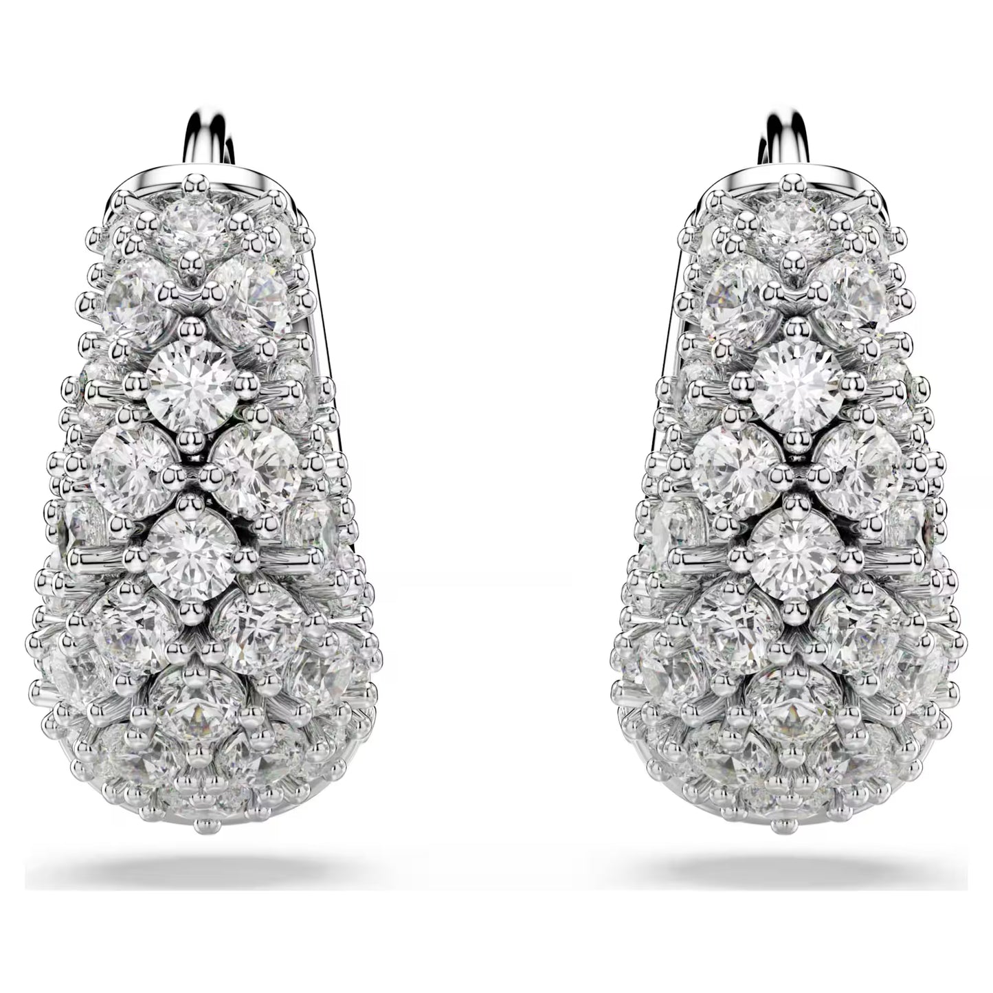 Sublima earrings, White, Rhodium plated