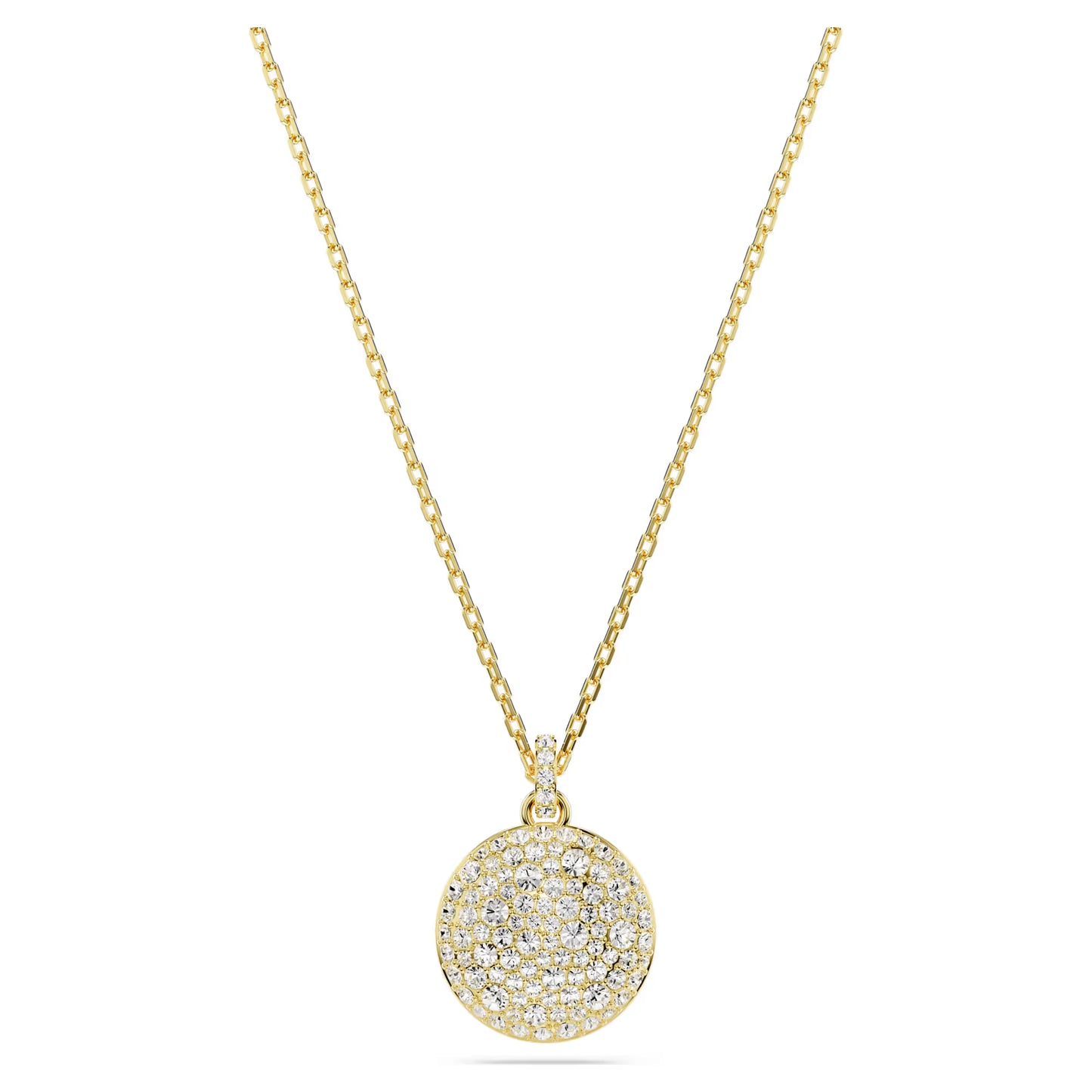 Sublima layered pendant, White, Gold-tone plated