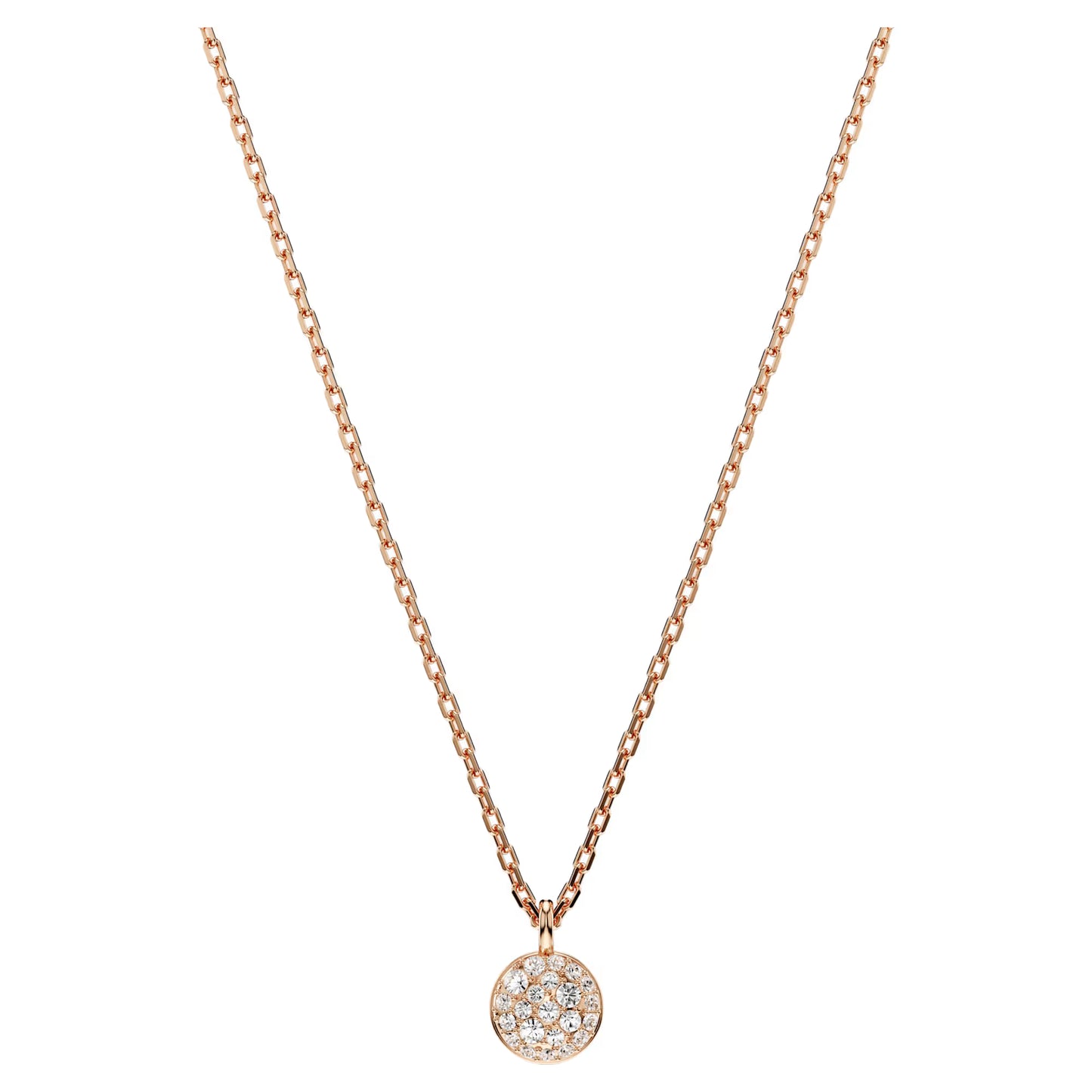 Sublima layered pendant, White, Rose gold-tone