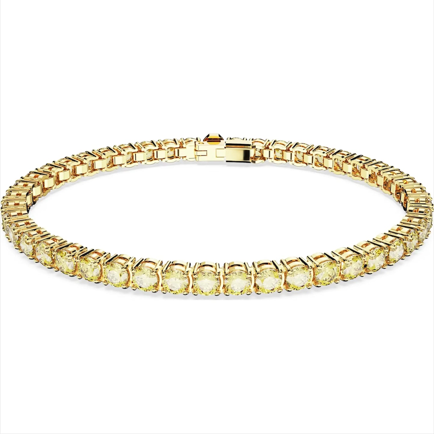 Matrix Tennis bracelet, Round cut, Yellow, M