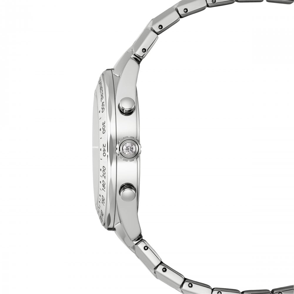 Dextera tachymetre watch, Swiss Made, Metal bracelet, Silver tone, Stainless steel