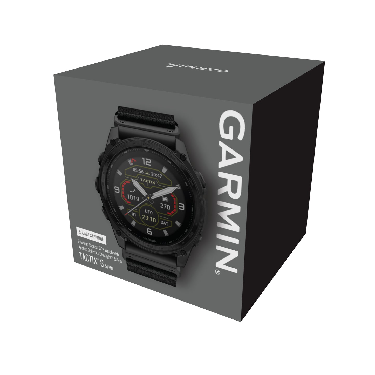 Garmin Tactix 8 51mm Solar Sapphire Titanium Tactical Black Nylon Band