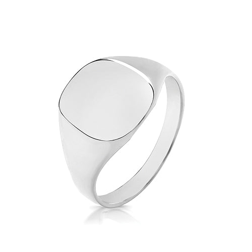 Silver 12mm x 11mm Ultra Light Weight Signet Ring - Size U